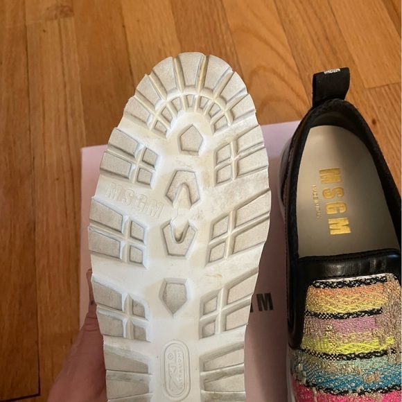 MSGM Multicolor Tweed Platform Slip-on Sneakers - Picture 6 of 14